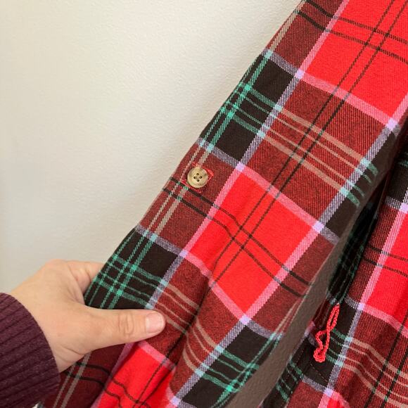 Duluth Plaid Flannel Shirt Dress Red Cotton Long Sleeve Casual Holiday XS - Picture 3 of 10